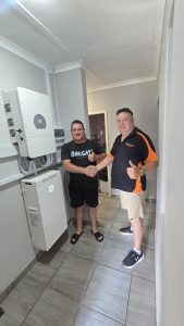 Sola-Tec Solar customer handover after completed Deye and Dyness solar installation in Gauteng
